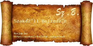 Szakáll Belizár névjegykártya